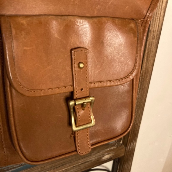 JW HULME CO EDITOR CORRESPONDENT BROWN SADDIE HERITAGE SHOULDERBAG LEATHER - Picture 7 of 13